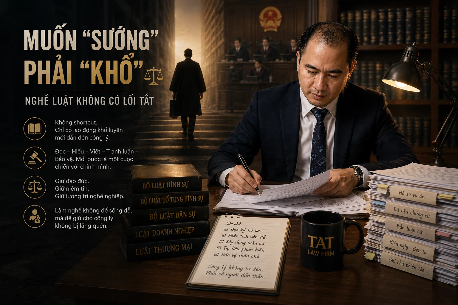 MUỐN “SƯỚNG” PHẢI “KHỔ”: NGHỀ LUẬT KHÔNG CÓ LỐI TẮT