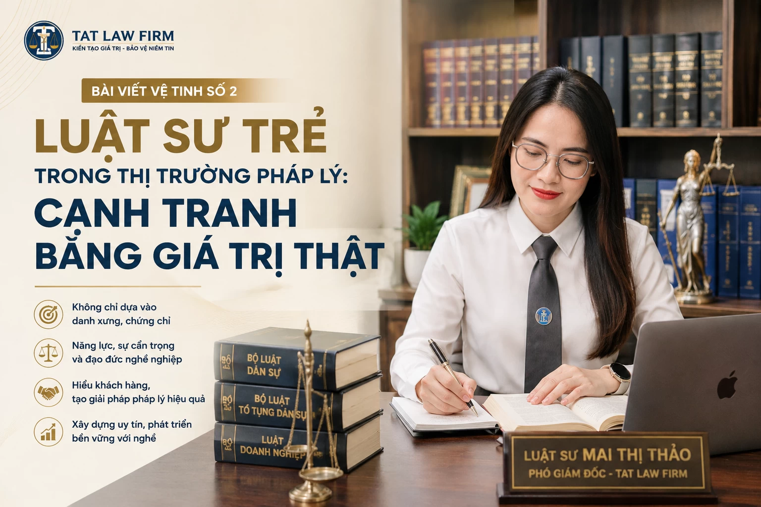 Luật sư trẻ trong thị trường pháp lý: Cạnh tranh bằng giá trị, không phải bằng danh xưng